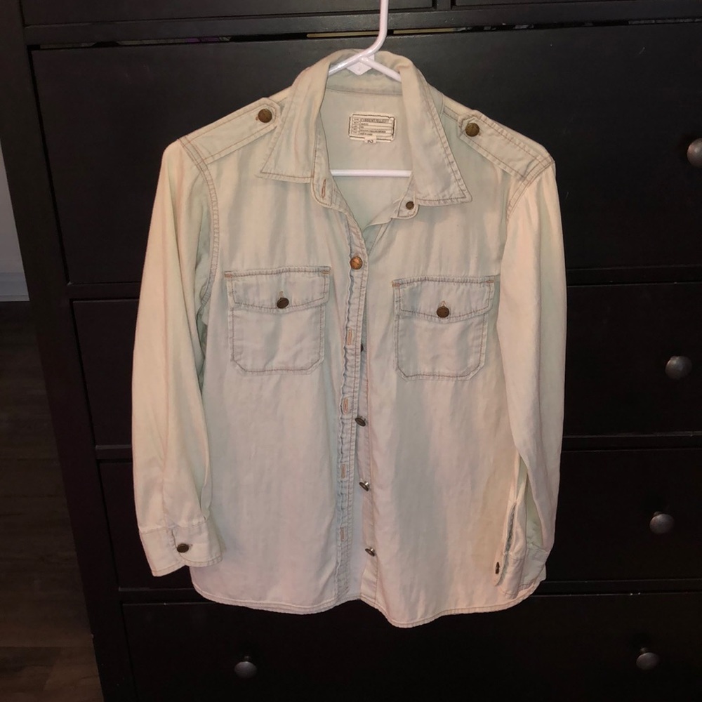 Current/Elliott light wash denim shirt